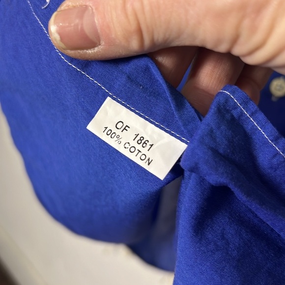 Arthur & Fox Paris Bright Blue Long Sleeve Cotton Button Down Shirt XL - Picture 9 of 10